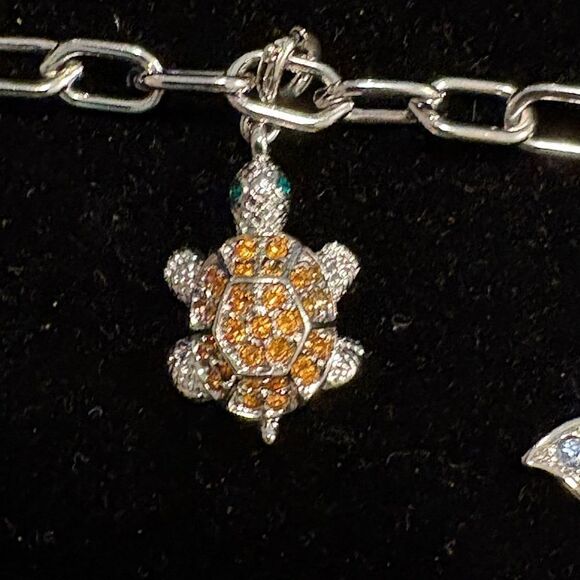Kenneth Jay Lane Silver Bracelet with Colorful Charms - Picture 3 of 6